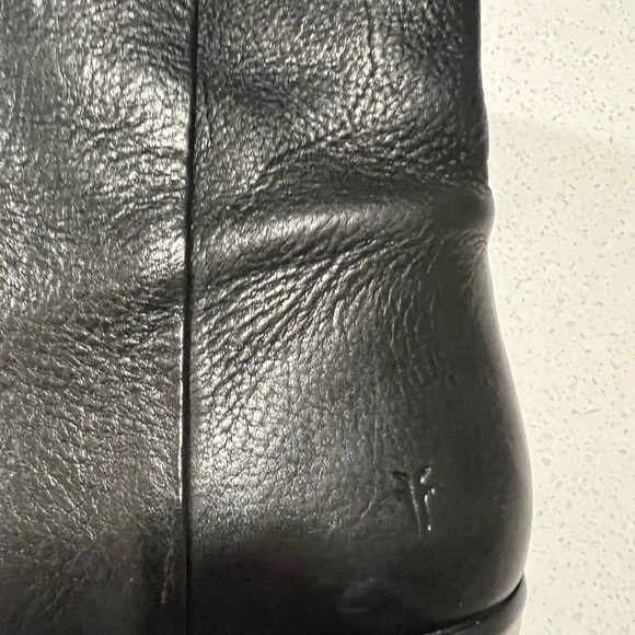 Frye black leather ankle zip up booties size 9.5. - Picture 7 of 9